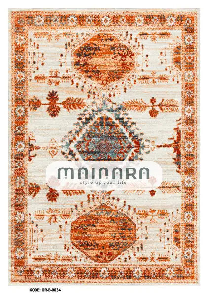 Karpet Bohemian (OR-B-0034) - Orange,Blue