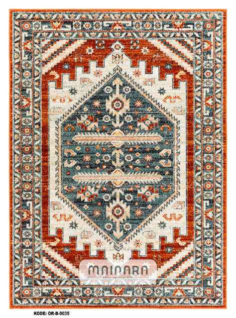 Karpet Bohemian (OR-B-0035) - Orange,Green