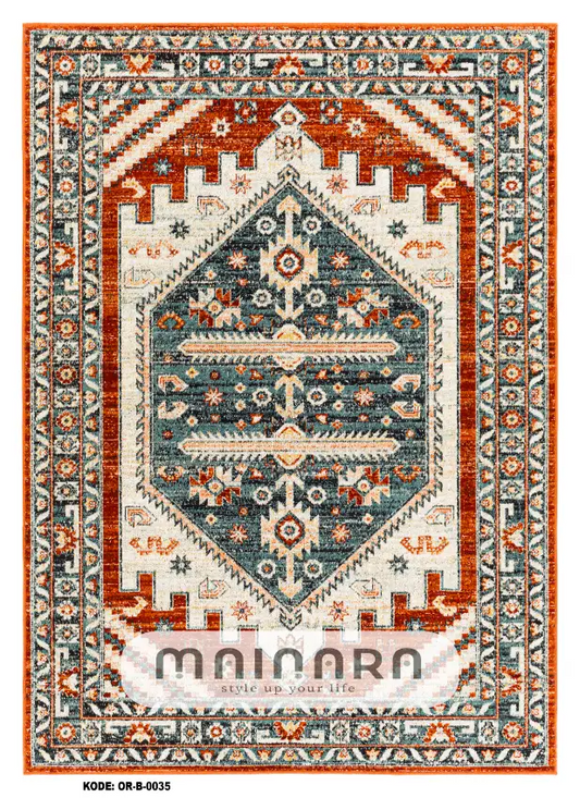 Karpet Bohemian (OR-B-0035) - Orange,Green