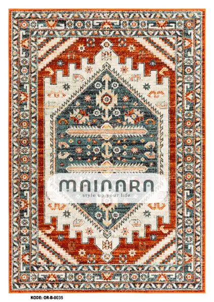 Karpet Bohemian (OR-B-0035) - Orange,Green