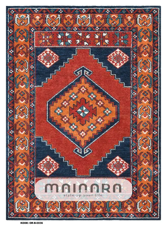 Karpet Bohemian (OR-B-0036) - Orange, Navy