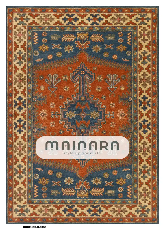 Karpet Bohemian (OR-B-0038) - Orange,Blue
