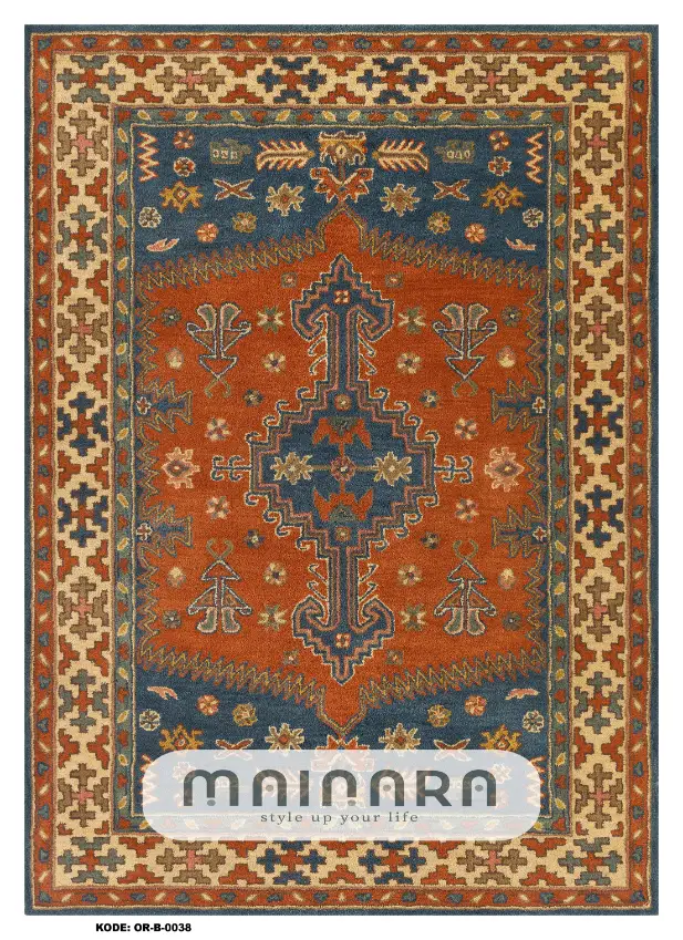 Karpet Bohemian (OR-B-0038) - Orange,Blue
