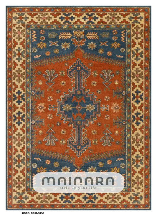 Karpet Bohemian (OR-B-0038) - Orange,Blue