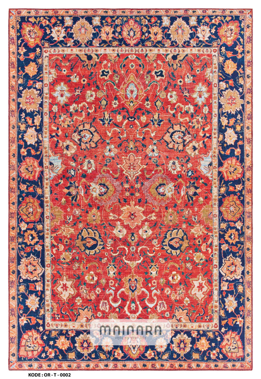 Karpet Tradisional (OR-T-0002) - Orange,Blue