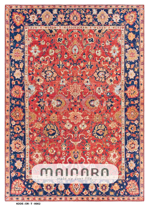 Karpet Tradisional (OR-T-0002) - Orange,Blue
