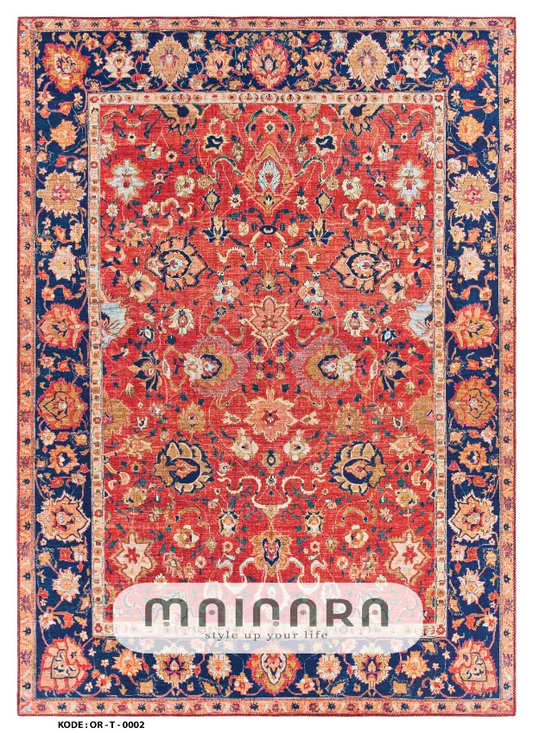 Karpet Tradisional (OR-T-0002) - Orange,Blue