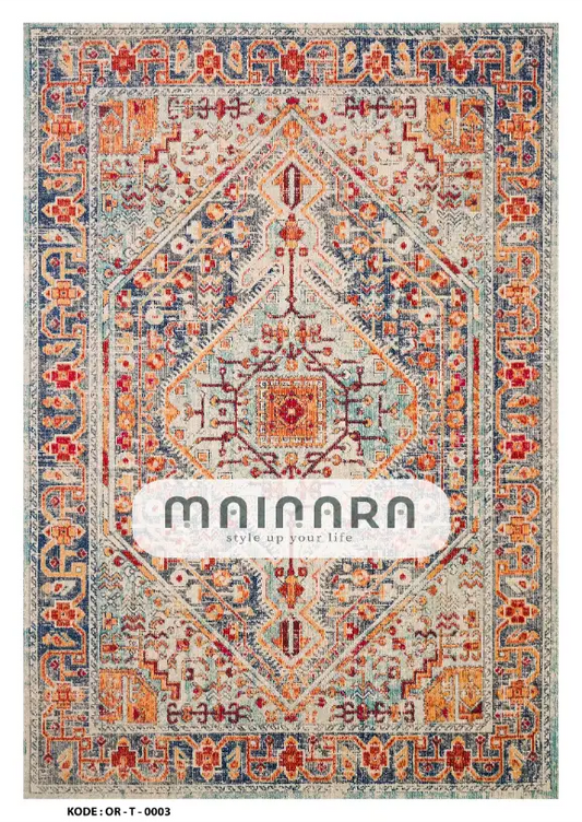 Karpet Tradisional (OR-T-0003) - Orange,Blue