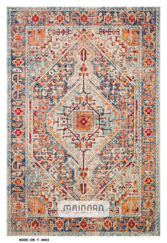 Karpet Tradisional (OR-T-0003) - Orange,Blue