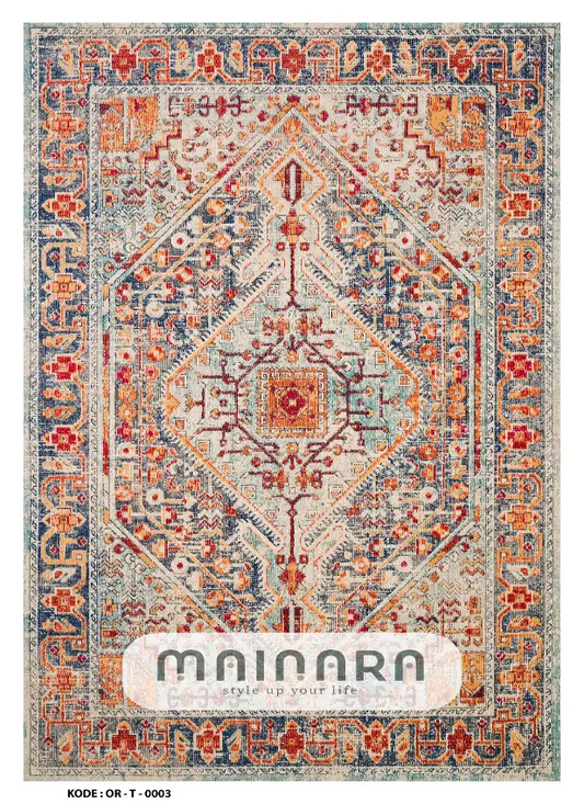 Karpet Tradisional (OR-T-0003) - Orange,Blue