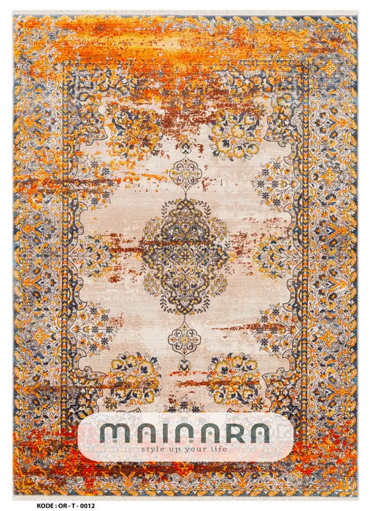 Karpet Tradisional (OR-T-0012) - Orange,Brown