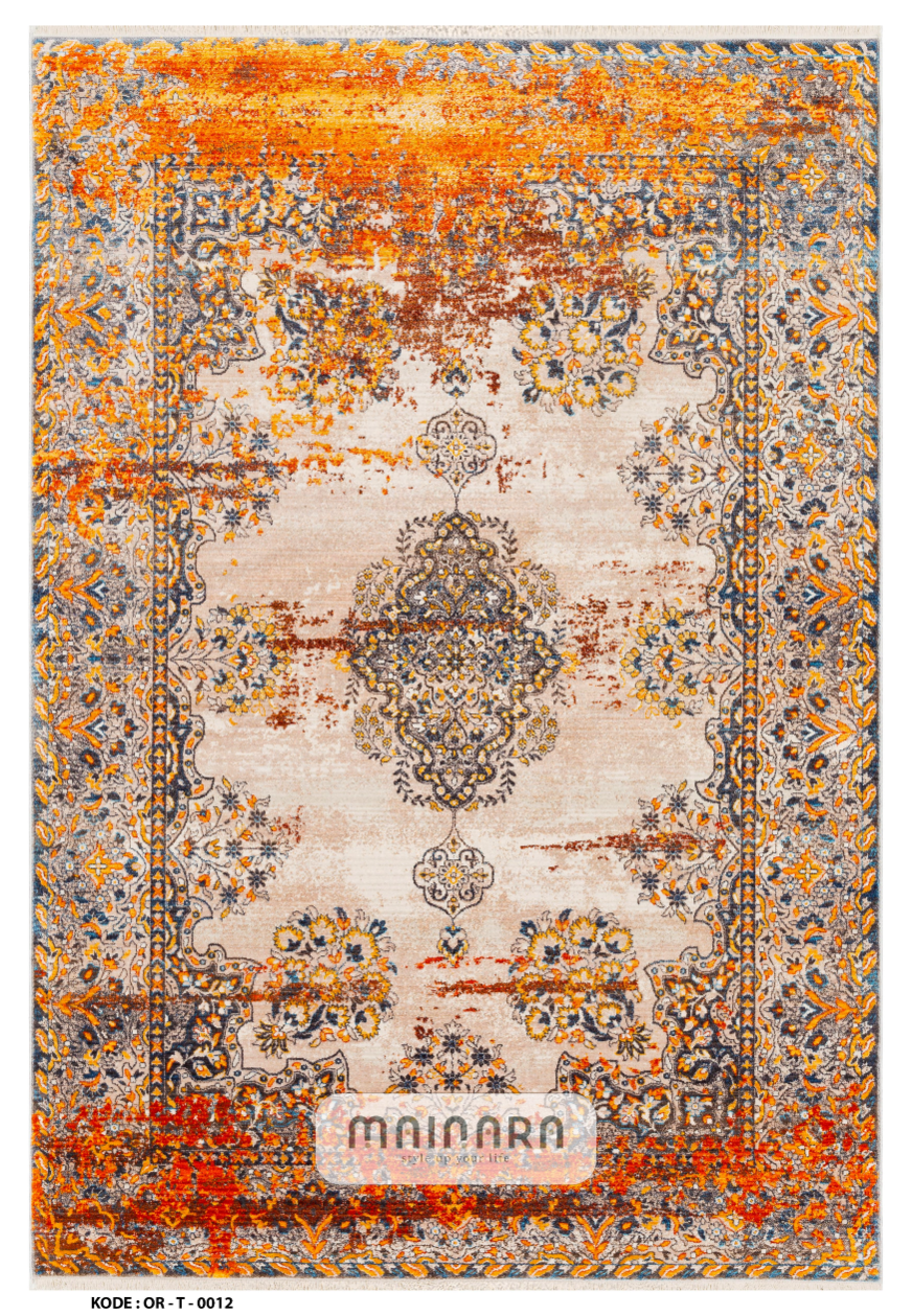 Karpet Tradisional (OR-T-0012) - Orange,Brown