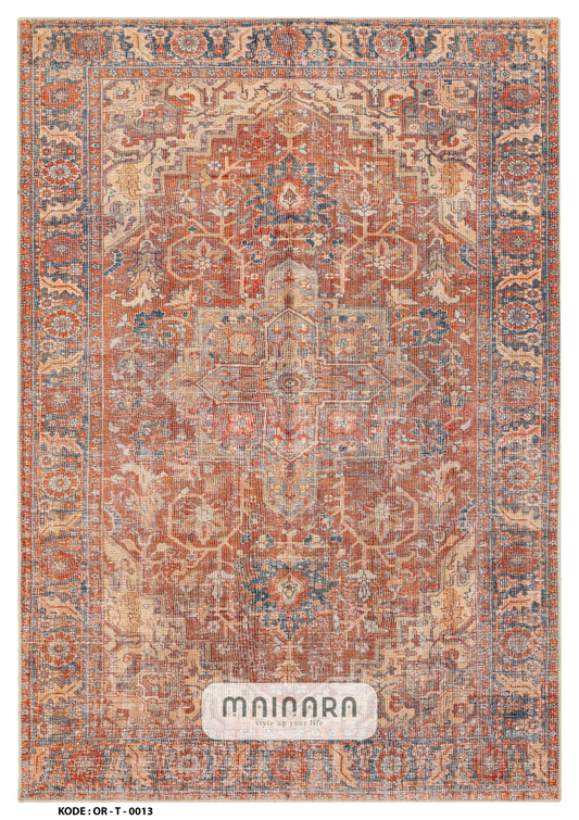 Karpet Tradisional (OR-T-0013) - Orange,Brown