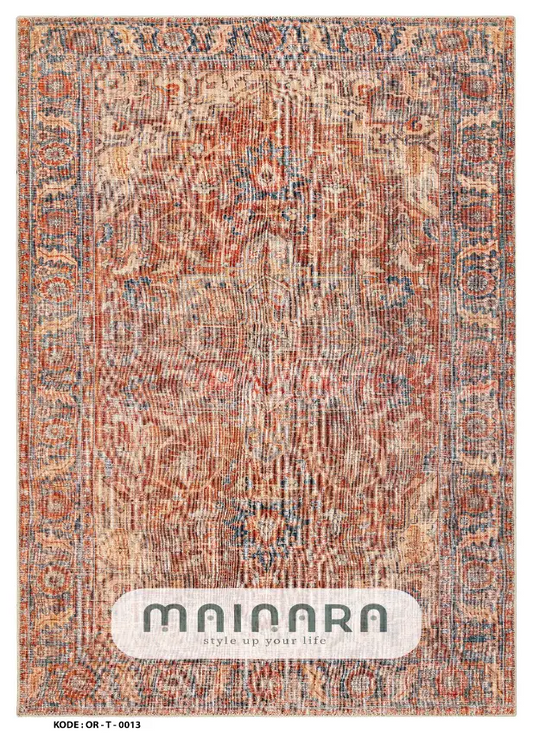 Karpet Tradisional (OR-T-0013) - Orange,Brown