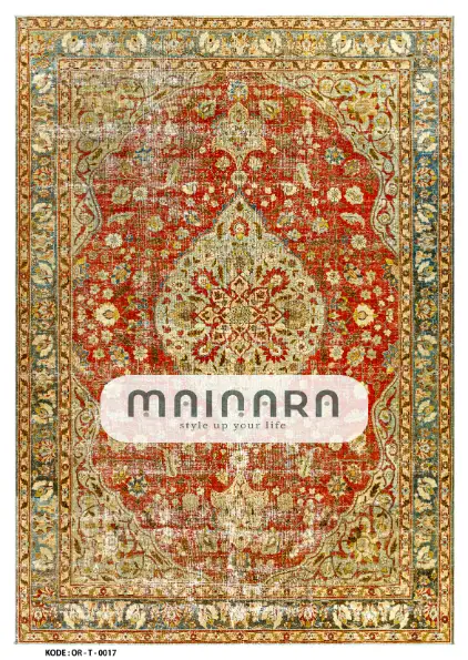 Karpet Tradisional (OR-T-0017) - Orange,Green