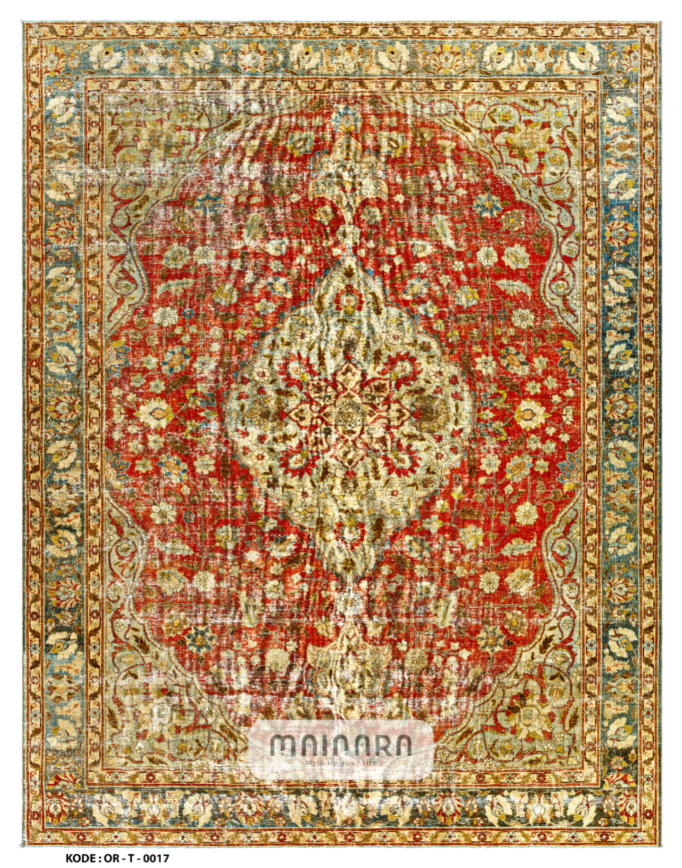 Karpet Tradisional (OR-T-0017) - Orange,Green