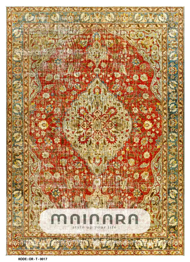 Karpet Tradisional (OR-T-0017) - Orange,Green