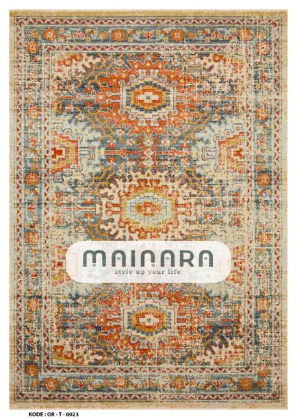 Karpet Tradisional (OR-T-0023) - Orange,Green