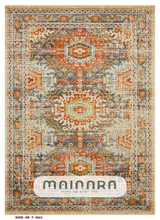 Karpet Tradisional (OR-T-0023) - Orange,Green
