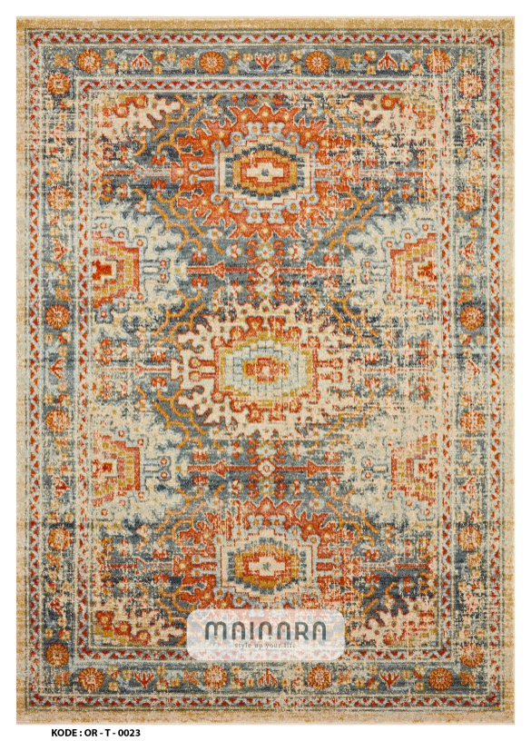 Karpet Tradisional (OR-T-0023) - Orange,Green