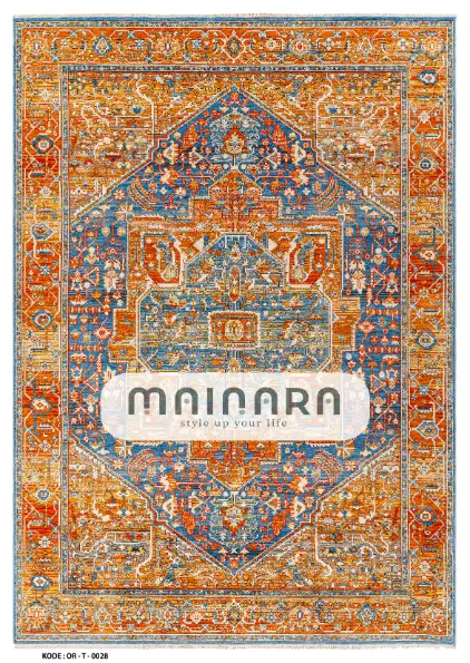 Karpet Tradisional (OR-T-0028) - Orange,Blue