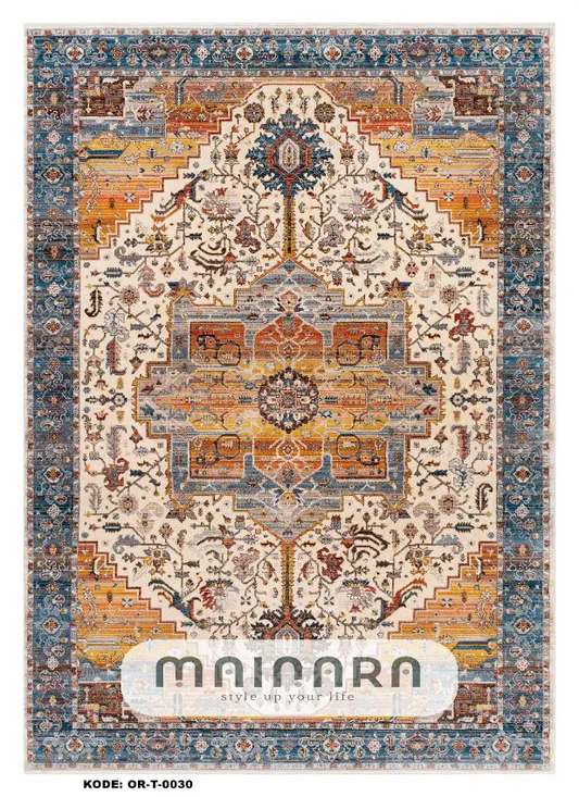 Karpet Tradisional (OR-T-0030) - Orange,Blue