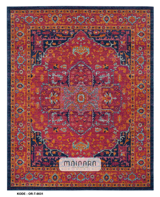 Karpet Tradisional (OR-T-0031) - Orange,Purple