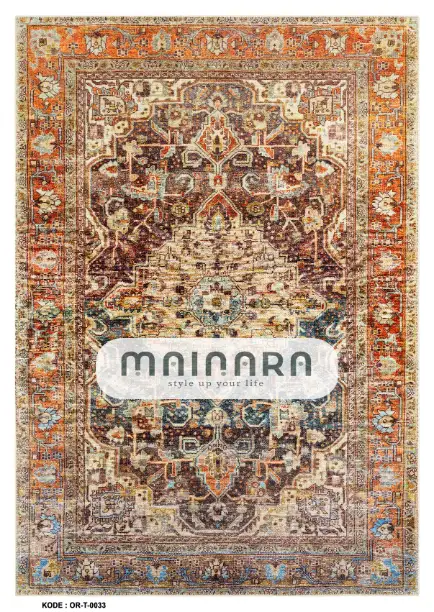 Karpet Tradisional (OR-T-0033) - Orange,Green,Brown