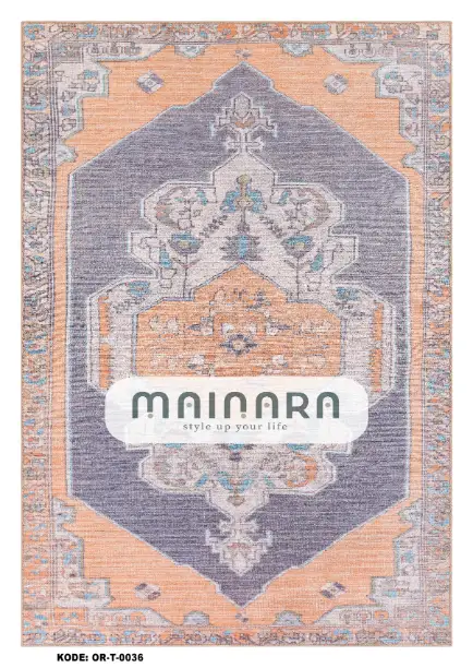 Karpet Tradisional (OR-T-0036) - Orange,Purple
