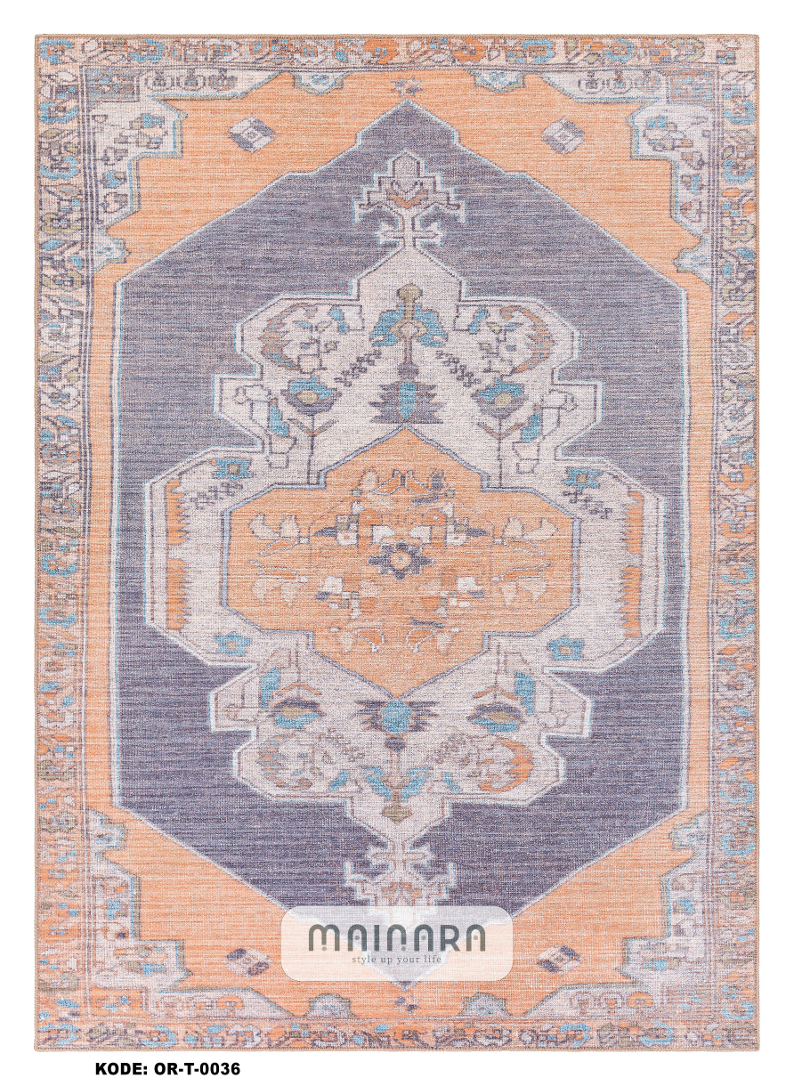 Karpet Tradisional (OR-T-0036) - Orange,Purple