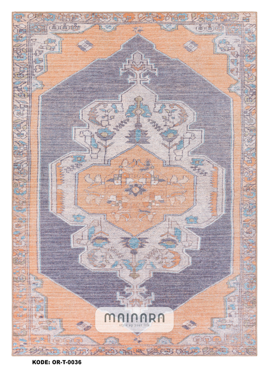 Karpet Tradisional (OR-T-0036) - Orange,Purple