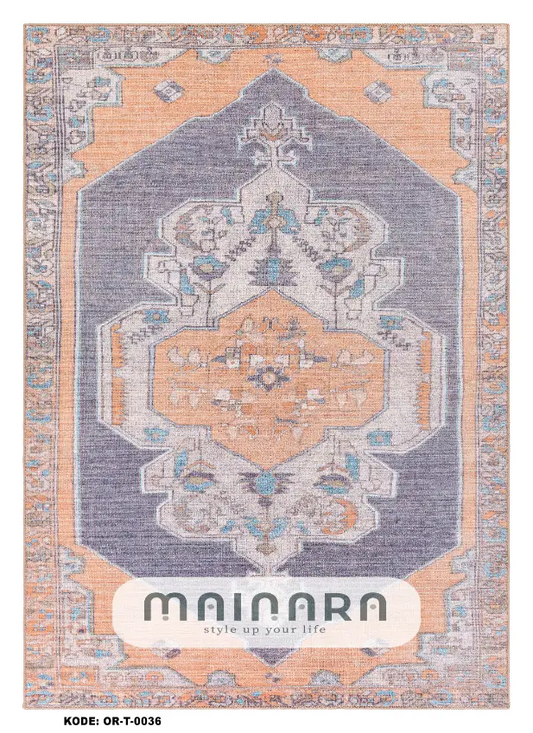 Karpet Tradisional (OR-T-0036) - Orange,Purple