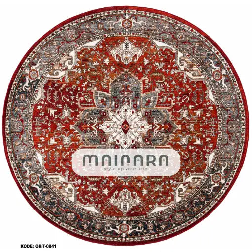 Karpet Tradisional (OR-T-0041) - Orange,Red,Grey