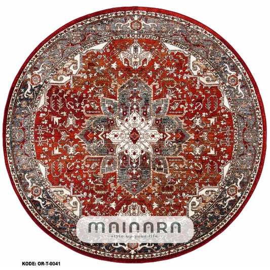 Karpet Tradisional (OR-T-0041) - Orange,Red,Grey
