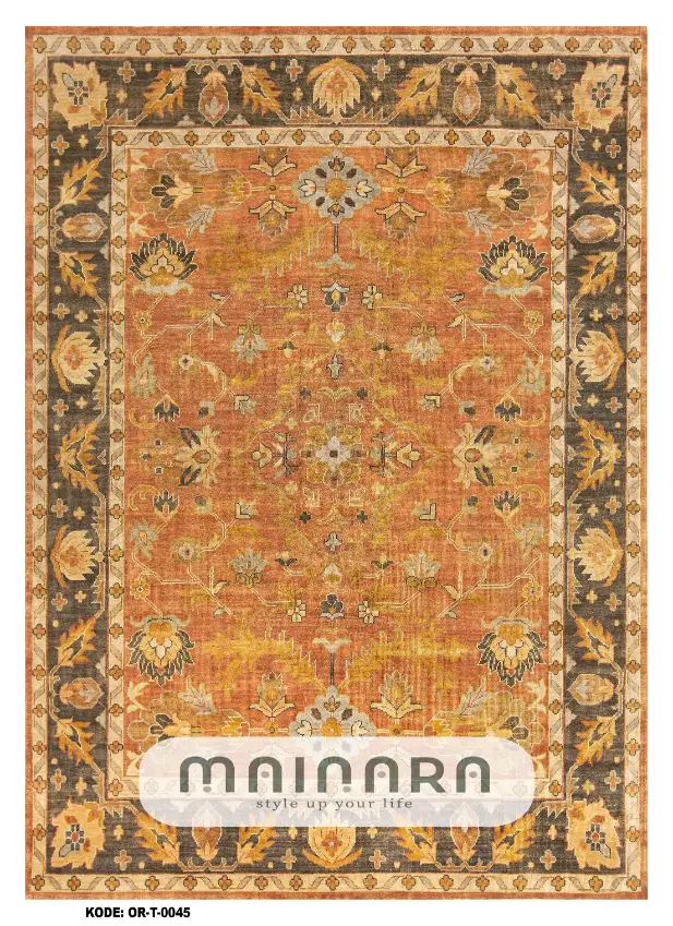 Karpet Tradisional (OR-T-0045) - Orange,Brown