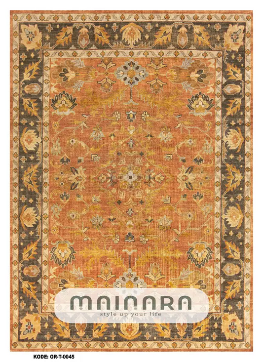 Karpet Tradisional (OR-T-0045) - Orange,Brown
