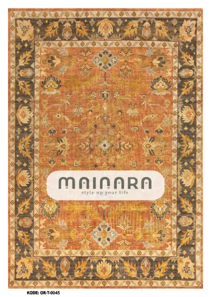 Karpet Tradisional (OR-T-0045) - Orange,Brown