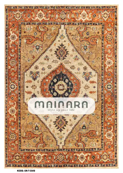 Karpet Tradisional (OR-T-0049) - Orange,Brown