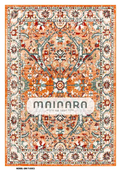 Karpet Tradisional (OR-T-0053) - Orange,Green