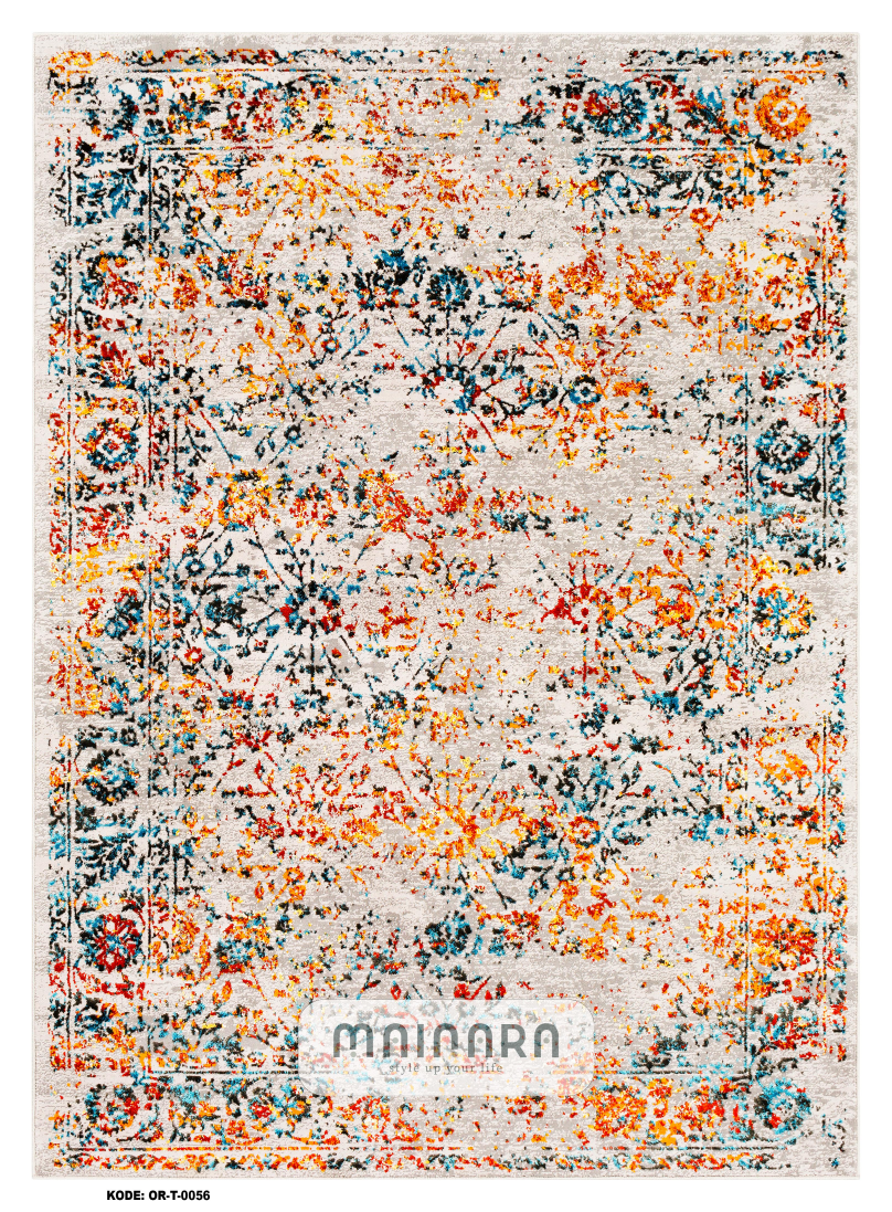 Karpet Tradisional (OR-T-0056) - Orange,Blue,Tosca