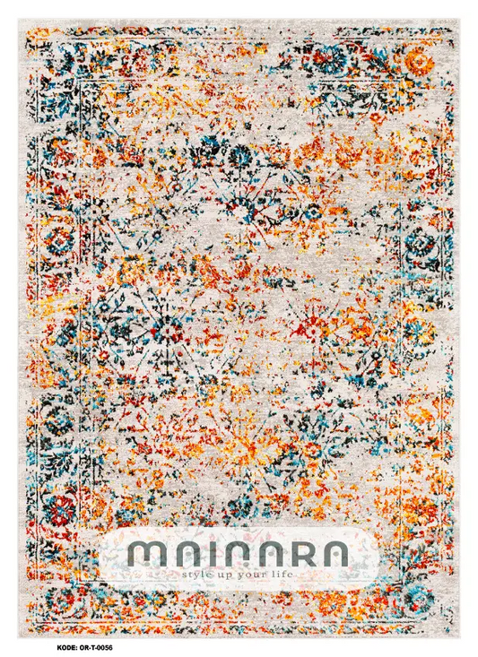 Karpet Tradisional (OR-T-0056) - Orange,Blue,Tosca