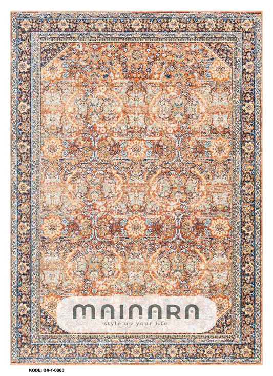 Karpet Tradisional (OR-T-0060) - Orange,Brown,Maroon