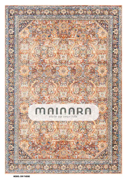 Karpet Tradisional (OR-T-0060) - Orange,Brown,Maroon
