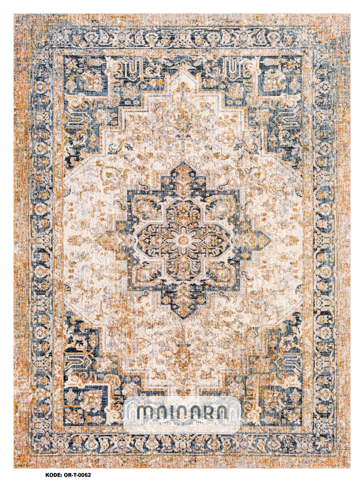 Karpet Tradisional (OR-T-0062) - Orange,Blue