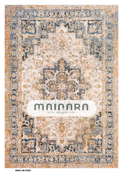 Karpet Tradisional (OR-T-0062) - Orange,Blue