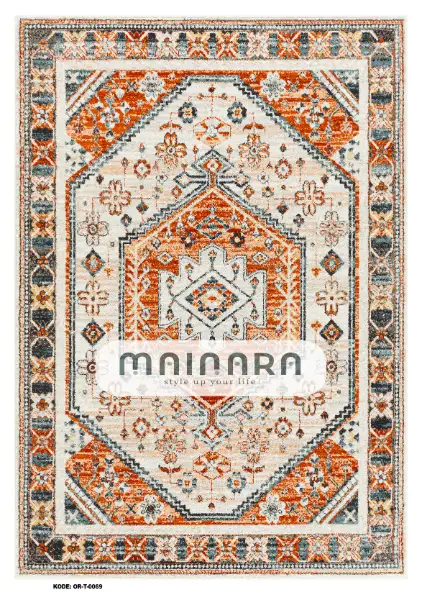 Karpet Tradisional (OR-T-0069) - Orange, White
