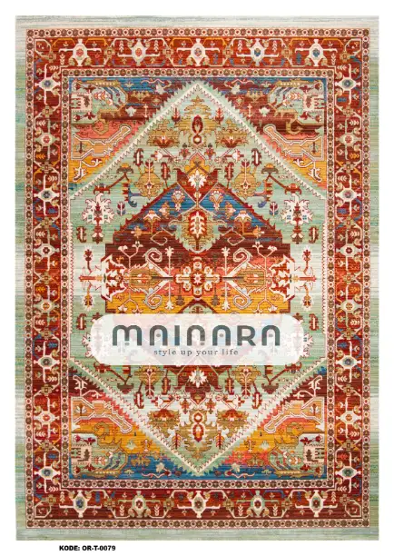 Karpet Tradisional (OR-T-0079) - Orange,Red,Green