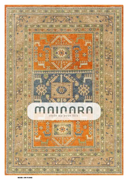 Karpet Tradisional (OR-T-0080) - Orange,Brown