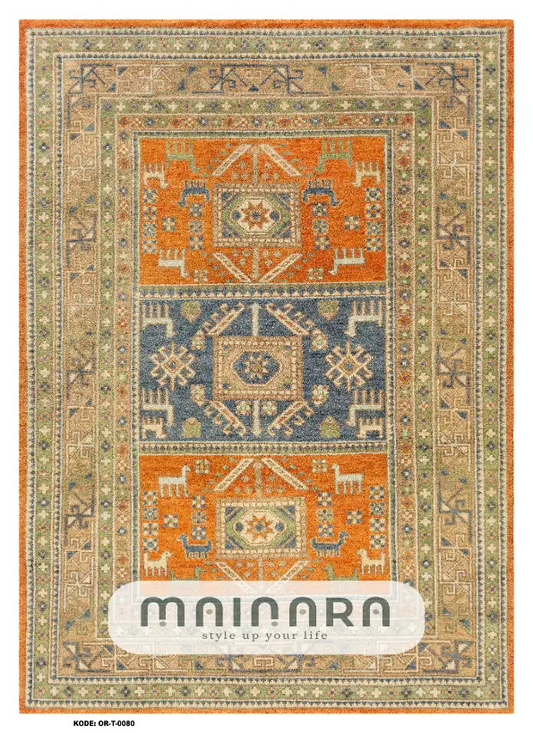 Karpet Tradisional (OR-T-0081) - Orange,Brown