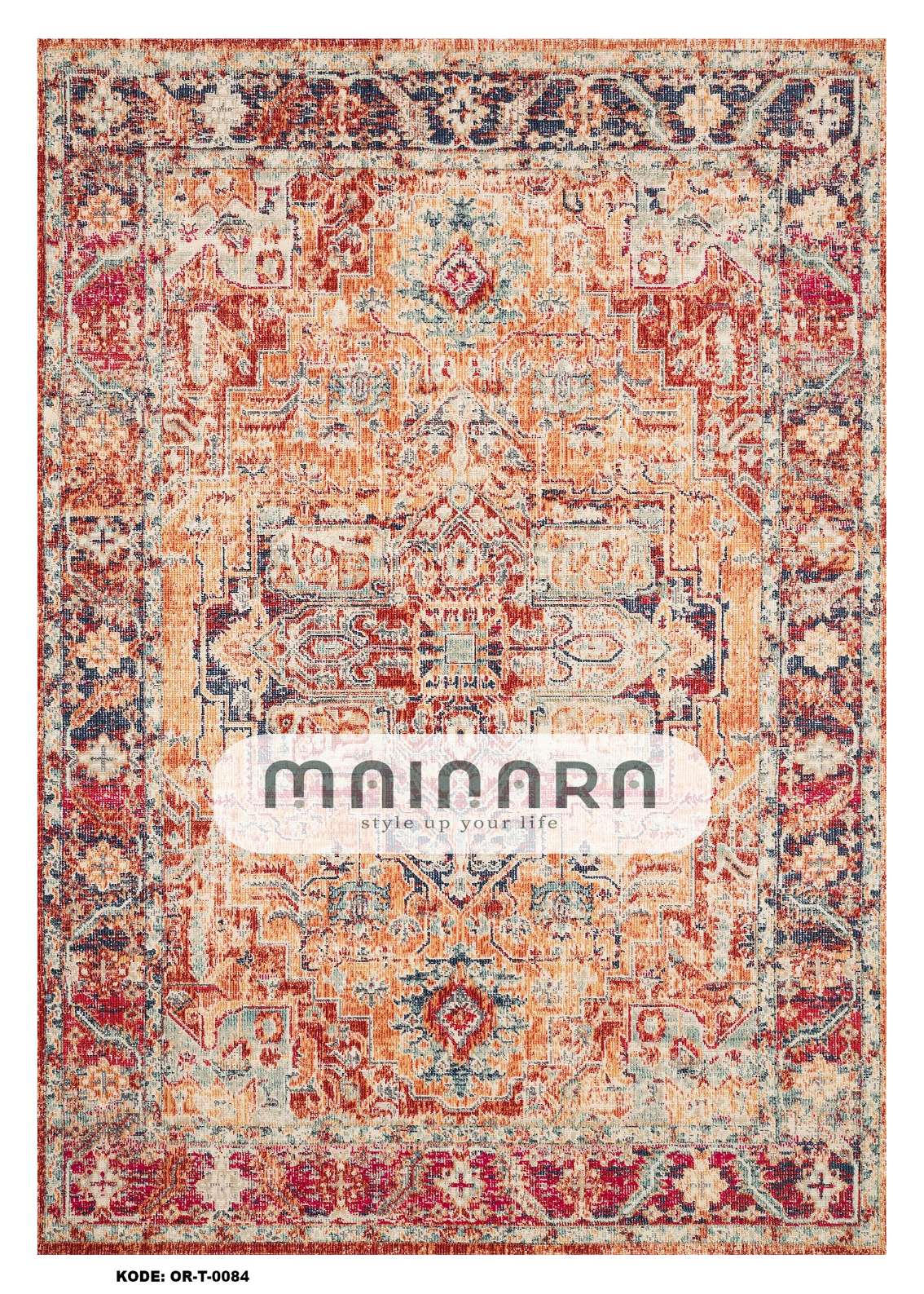 Karpet Tradisional (OR-T-0084) - Orange, Red